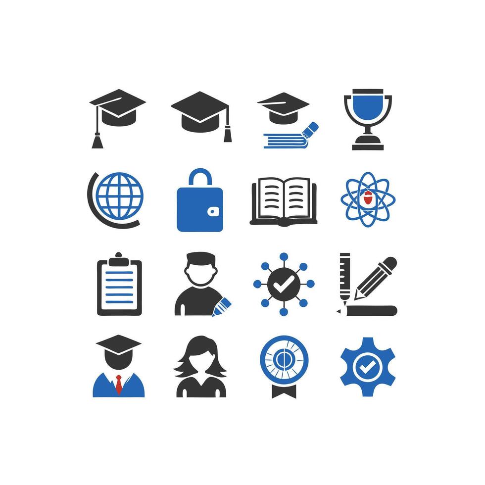 Education Icon Set Collection for Documents, Websites and Mobile Applications vector