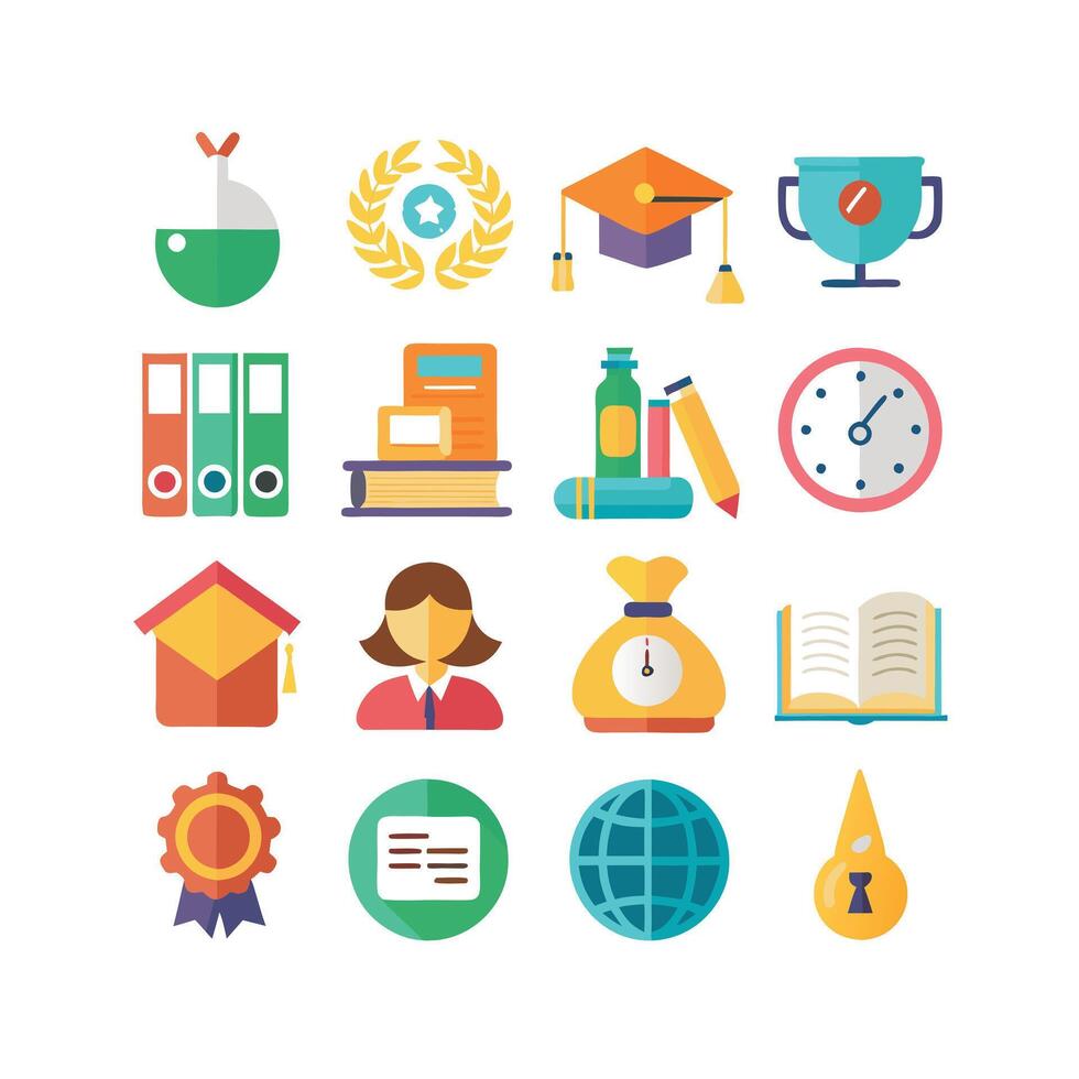 Education Icon Set Collection for Documents, Websites and Mobile Applications vector