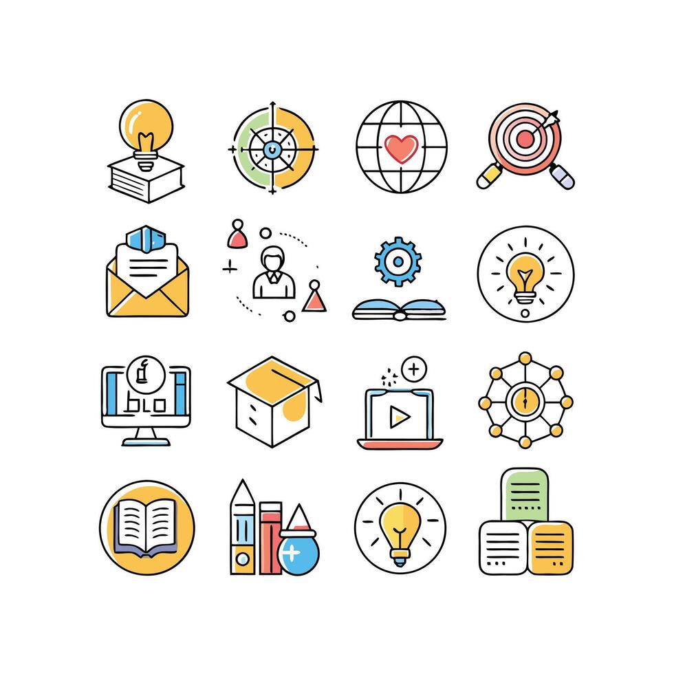 Education Icon Set Collection for Documents, Websites and Mobile Applications vector
