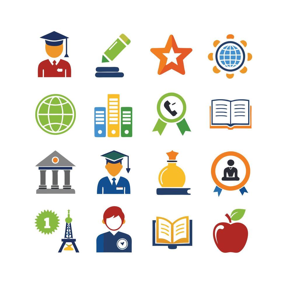 Education Icon Set Collection for Documents, Websites and Mobile Applications vector