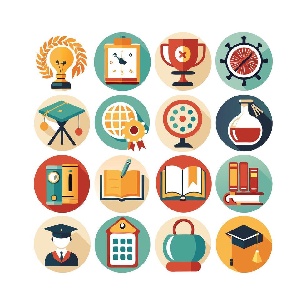 Education Icon Set Collection for Documents, Websites and Mobile Applications vector