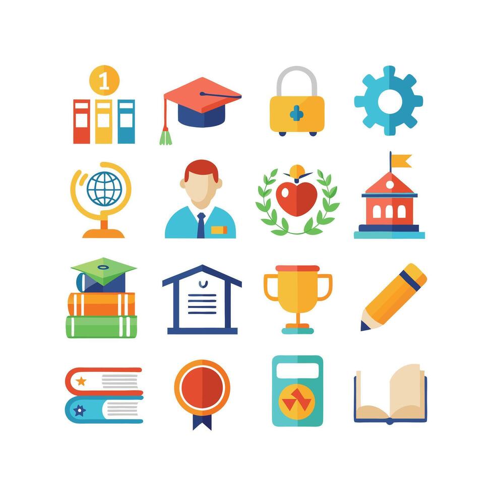 Education Icon Set Collection for Documents, Websites and Mobile Applications vector