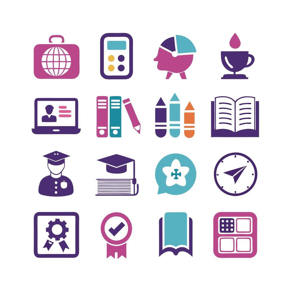 Education Icon Set Collection for Documents, Websites and Mobile Applications vector