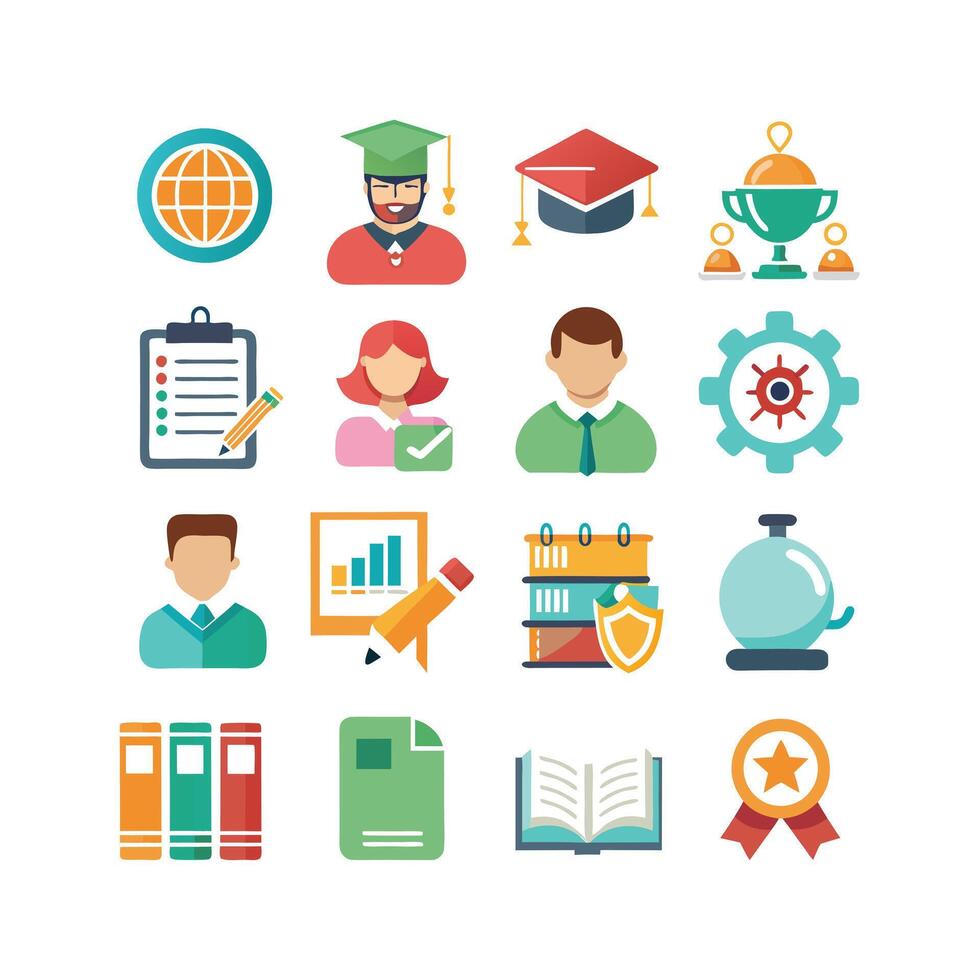 Education Icon Set Collection for Documents, Websites and Mobile Applications vector