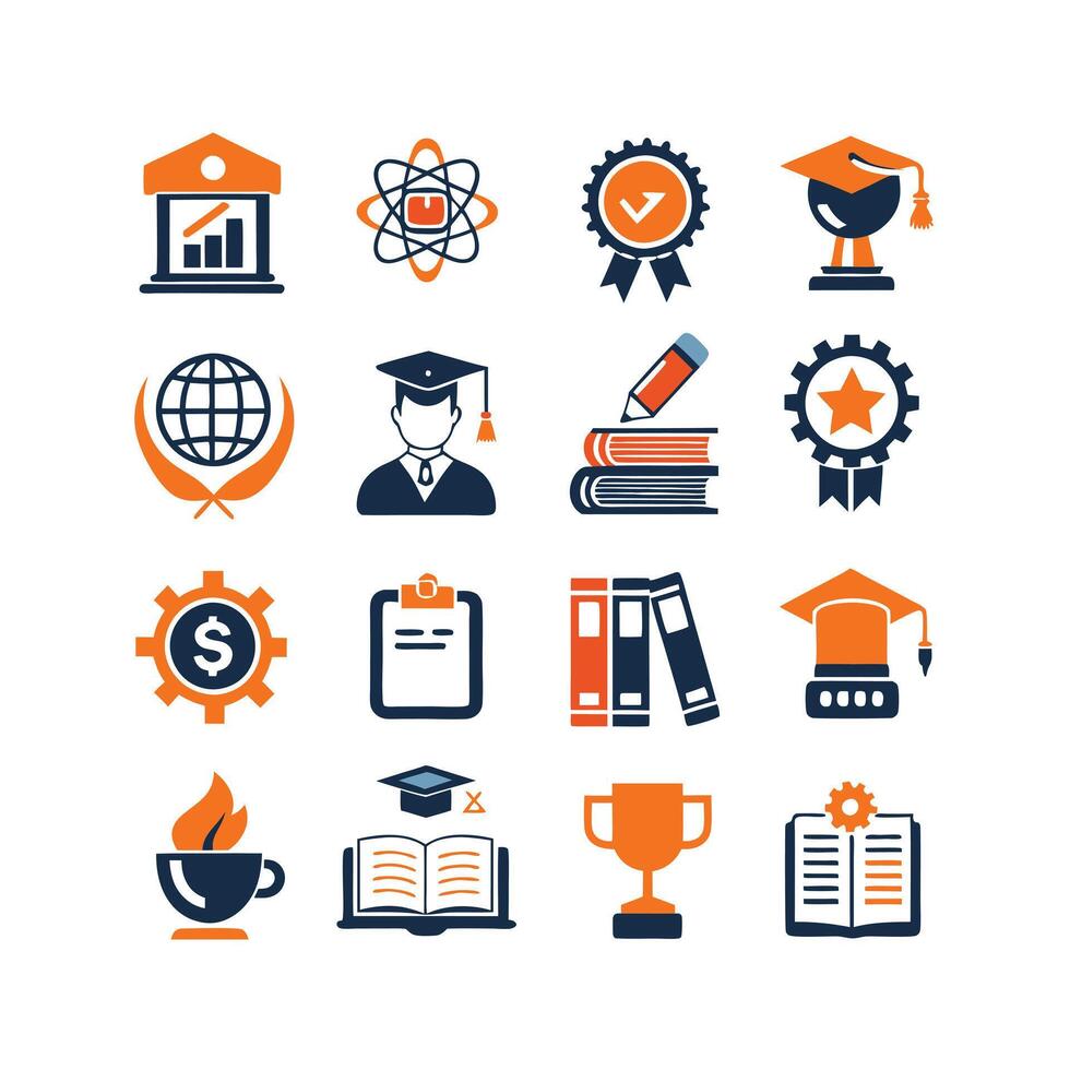 Education Icon Set Collection for Documents, Websites and Mobile Applications vector