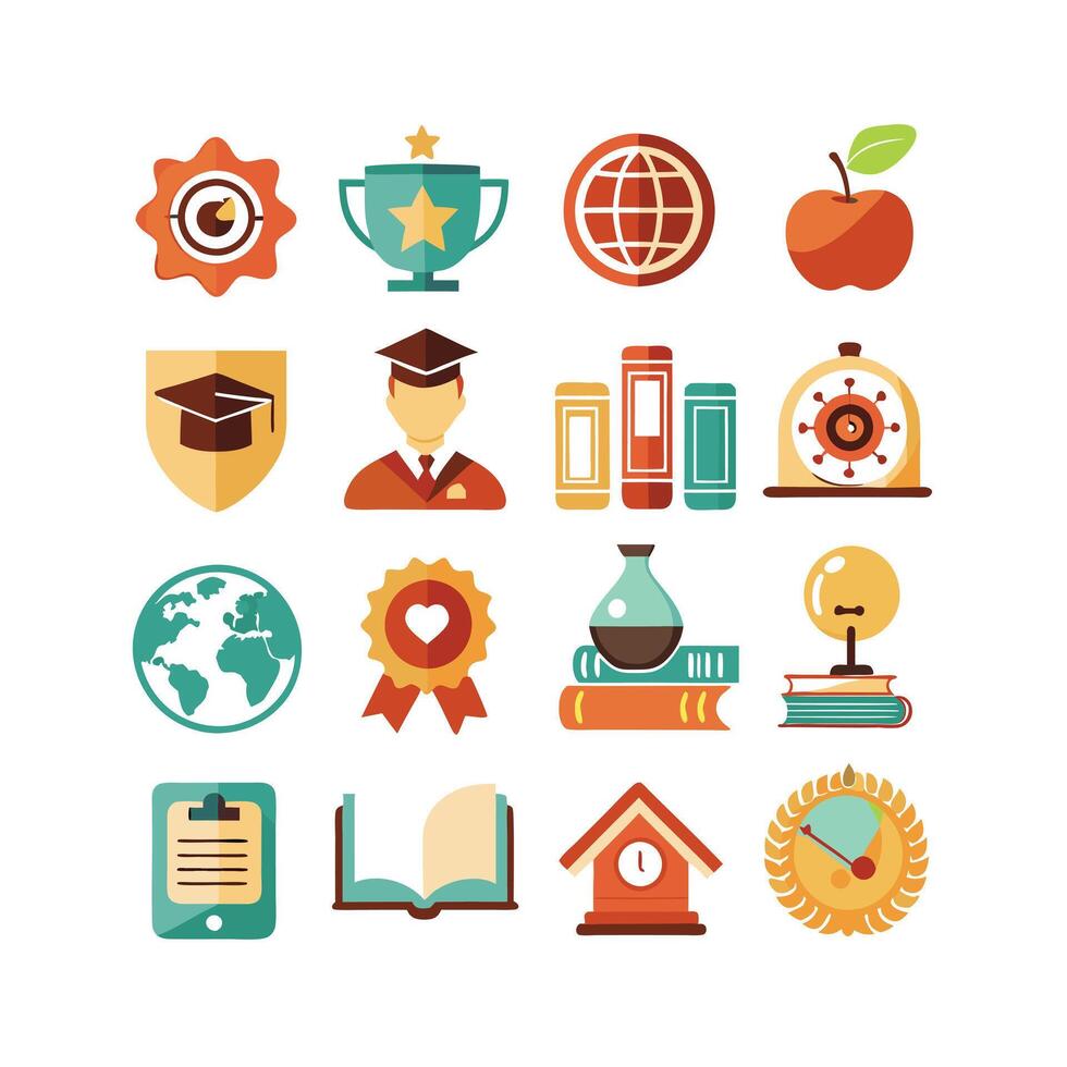 Education Icon Set Collection for Documents, Websites and Mobile Applications vector