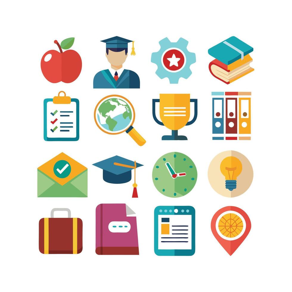 Education Icon Set Collection for Documents, Websites and Mobile Applications vector