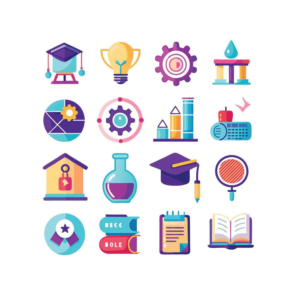 Education Icon Set Collection for Documents, Websites and Mobile Applications vector