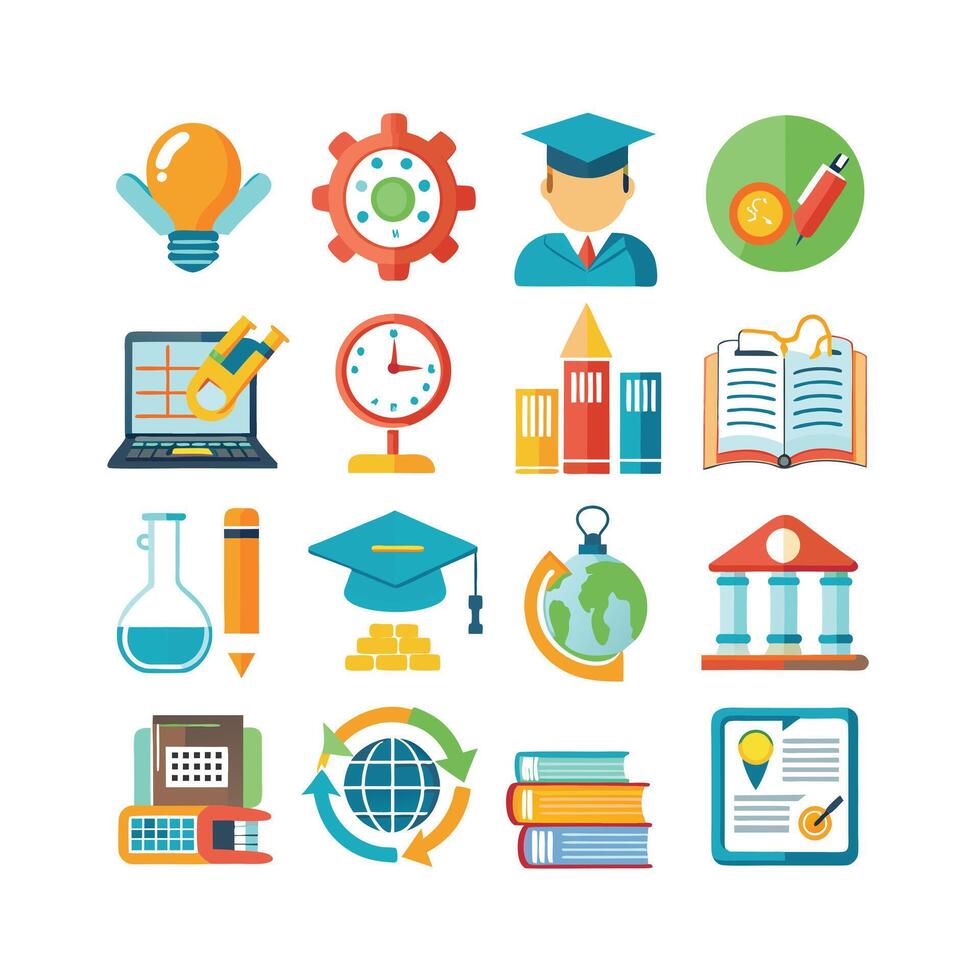 Education Icon Set Collection for Documents, Websites and Mobile Applications vector