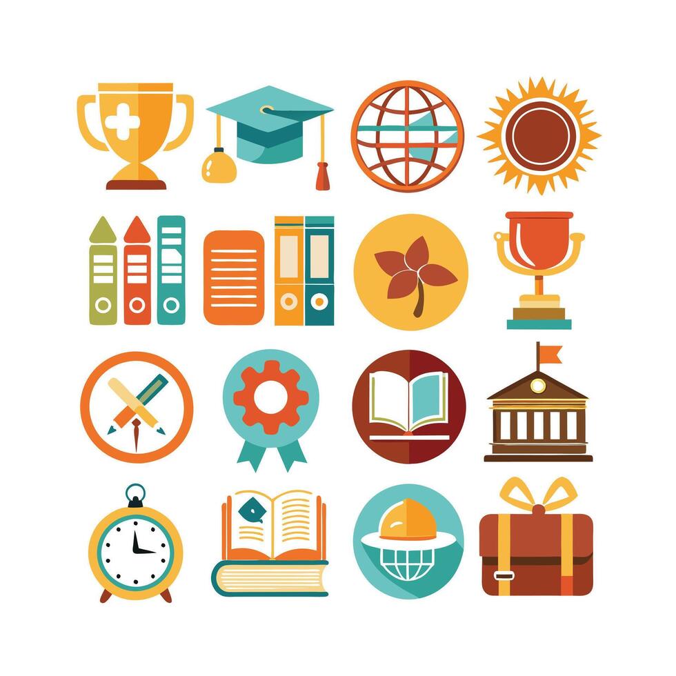 Education Icon Set Collection for Documents, Websites and Mobile Applications vector