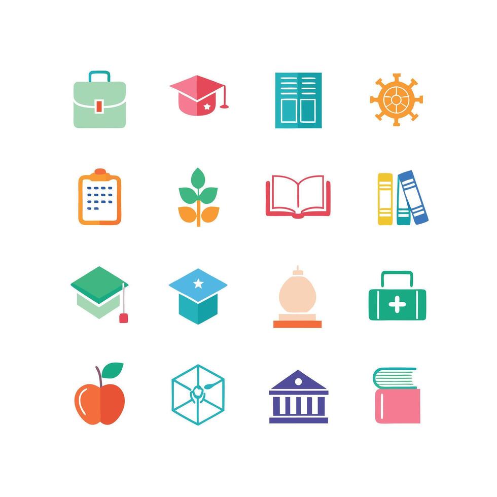Education Icon Set Collection for Documents, Websites and Mobile Applications vector