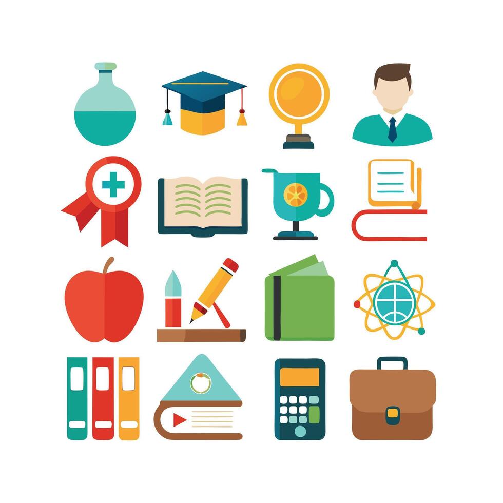 Education Icon Set Collection for Documents, Websites and Mobile Applications vector