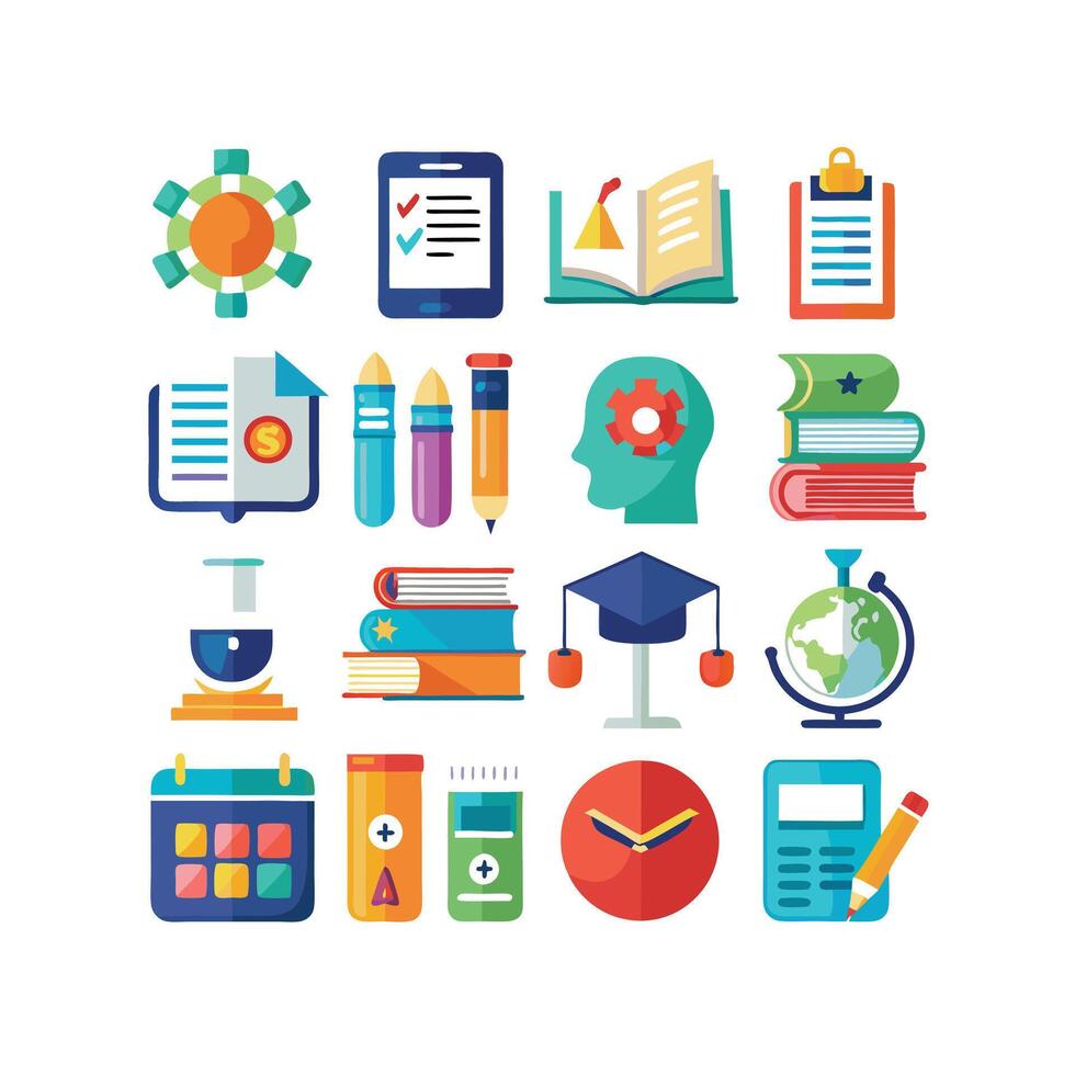 Education Icon Set Collection for Documents, Websites and Mobile Applications vector