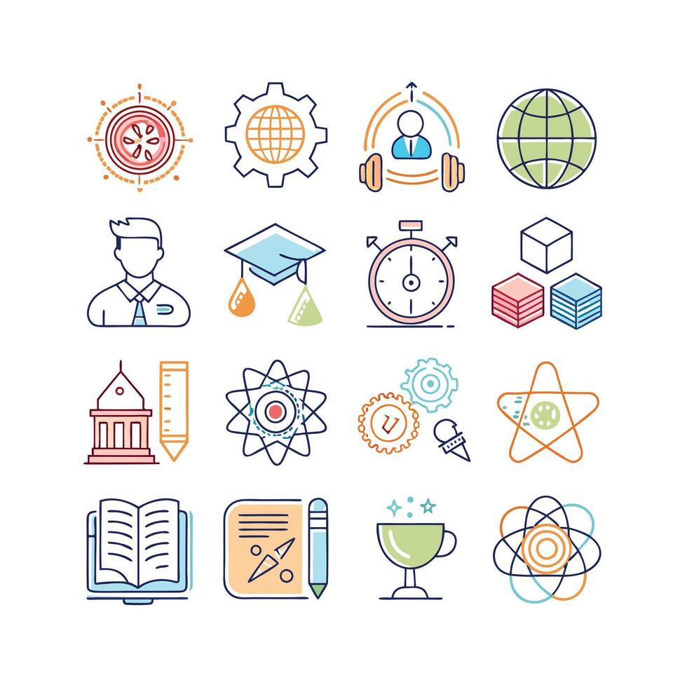 Education Icon Set Collection for Documents, Websites and Mobile Applications vector