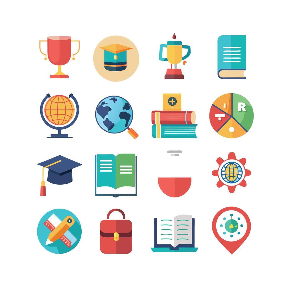 Education Icon Set Collection for Documents, Websites and Mobile Applications vector