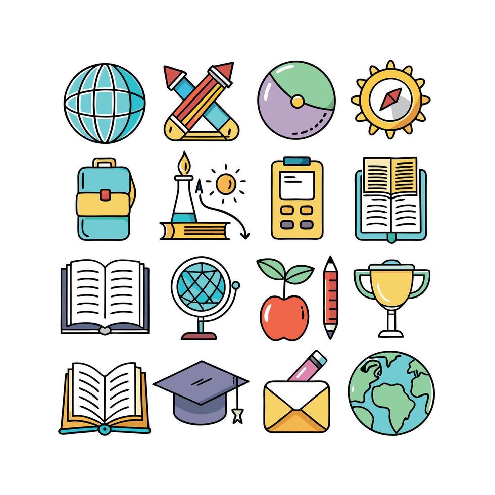 Education Icon Set Collection for Documents, Websites and Mobile Applications vector