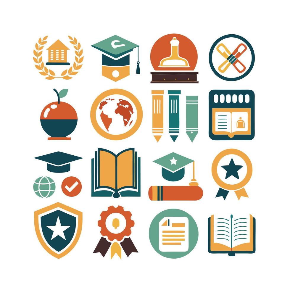 Education Icon Set Collection for Documents, Websites and Mobile Applications vector