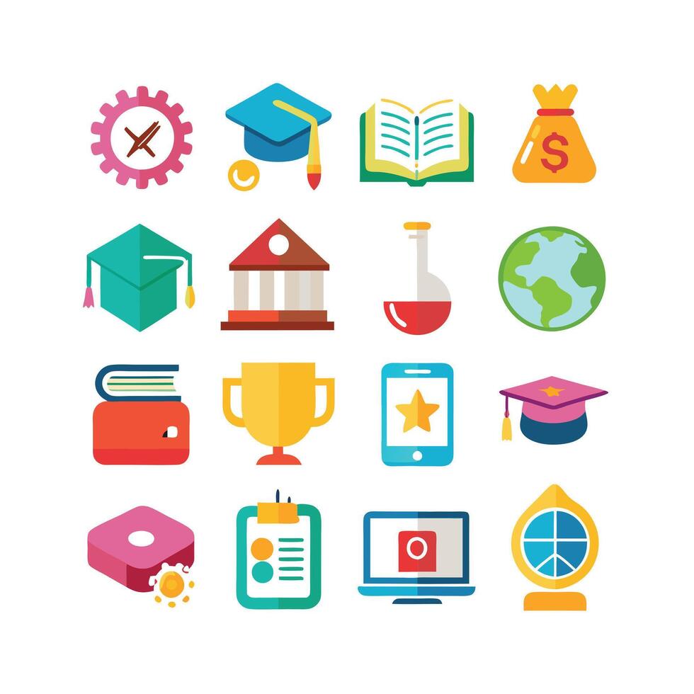 Education Icon Set Collection for Documents, Websites and Mobile Applications vector