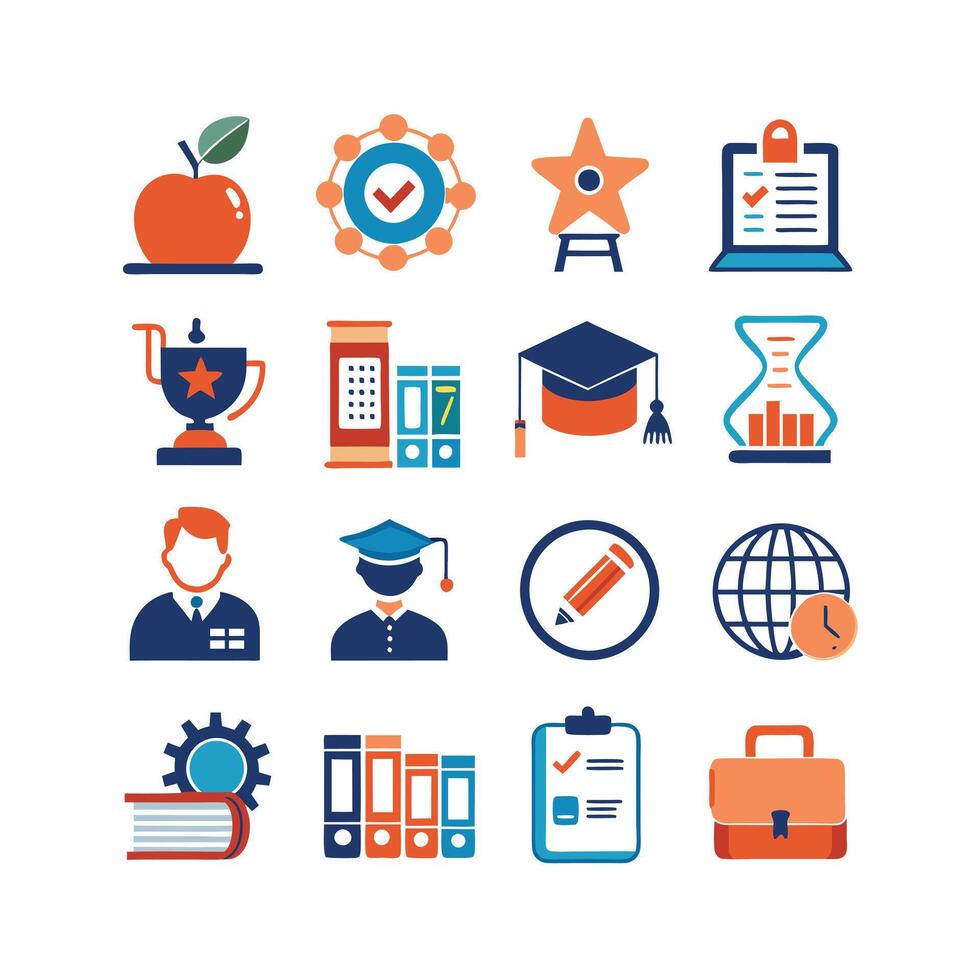 Education Icon Set Collection for Documents, Websites and Mobile Applications vector