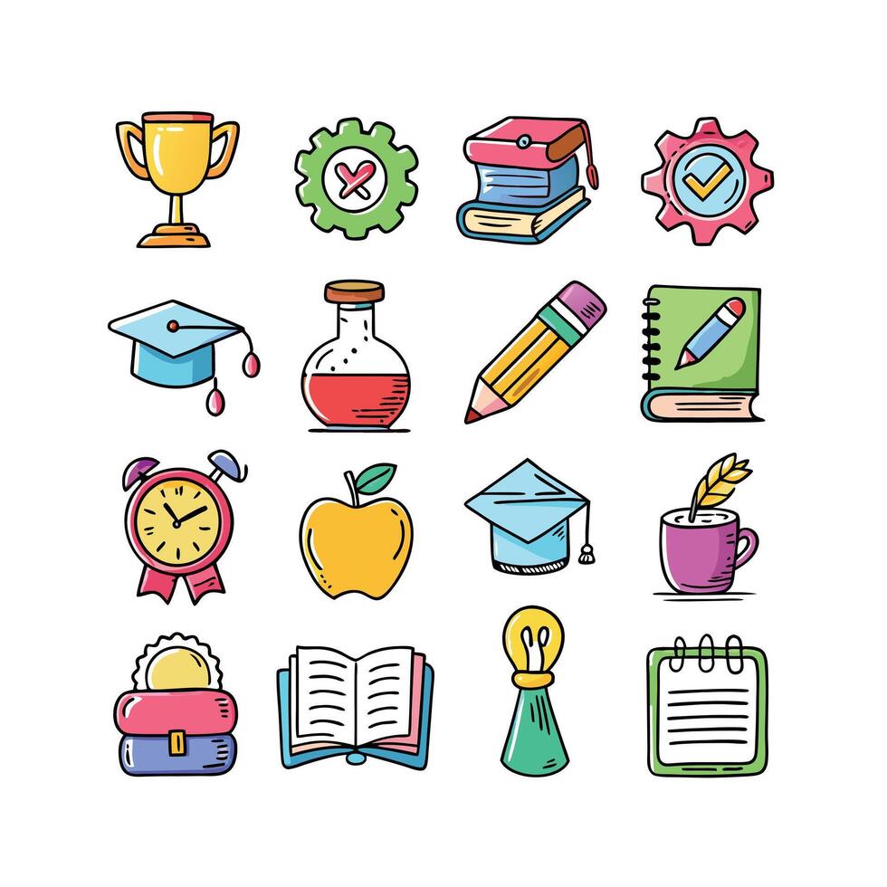 Education Icon Set Collection for Documents, Websites and Mobile Applications vector