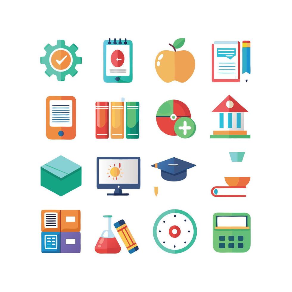 Education Icon Set Collection for Documents, Websites and Mobile Applications vector