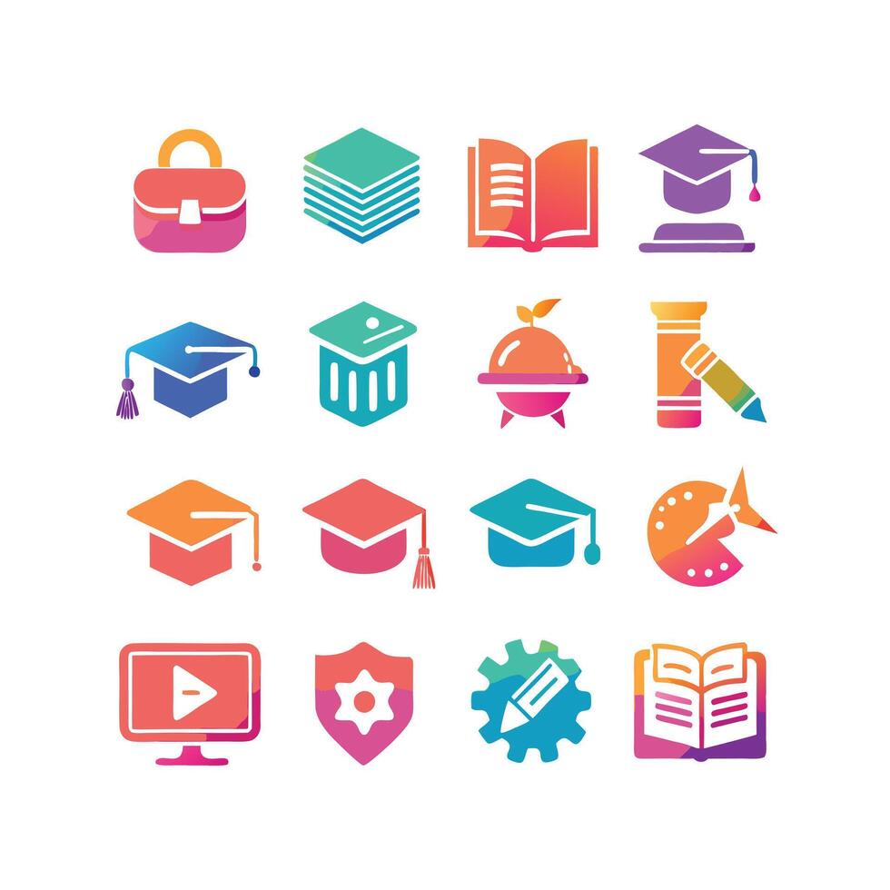 Education Icon Set Collection for Documents, Websites and Mobile Applications vector