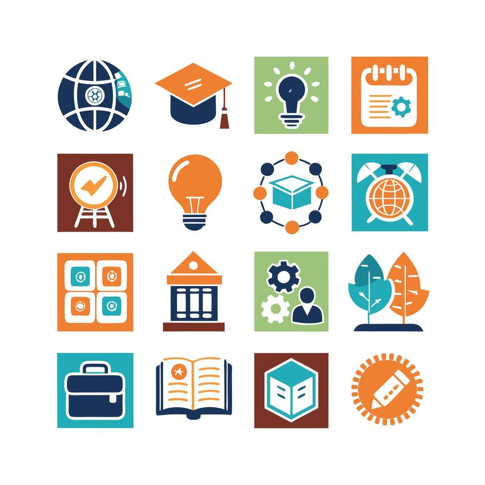 Education Icon Set Collection for Documents, Websites and Mobile Applications vector