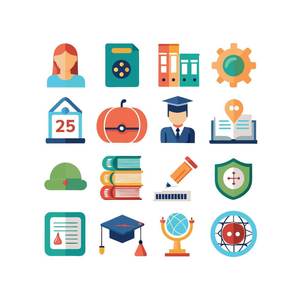 Education Icon Set Collection for Documents, Websites and Mobile Applications vector