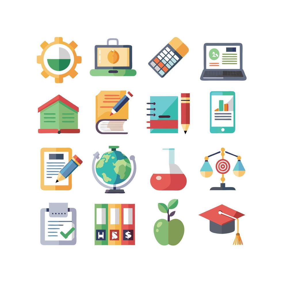 Education Icon Set Collection for Documents, Websites and Mobile Applications vector