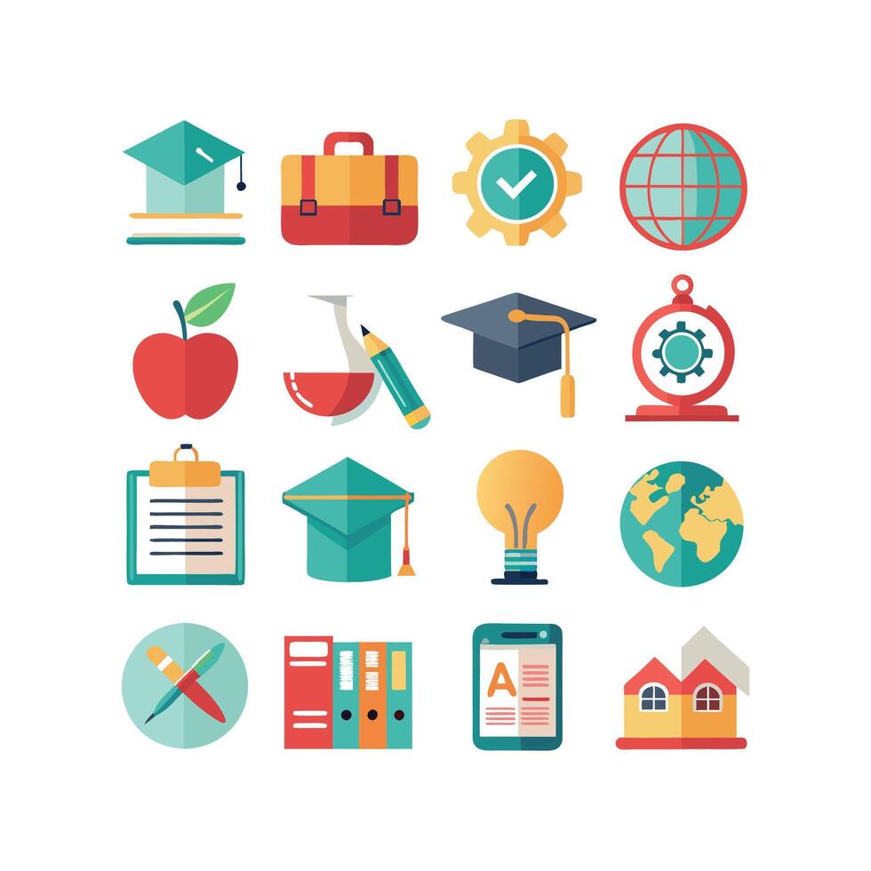 Education Icon Set Collection for Documents, Websites and Mobile Applications vector