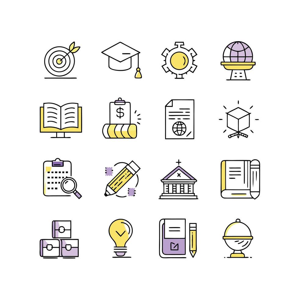 Education Icon Set Collection for Documents, Websites and Mobile Applications vector