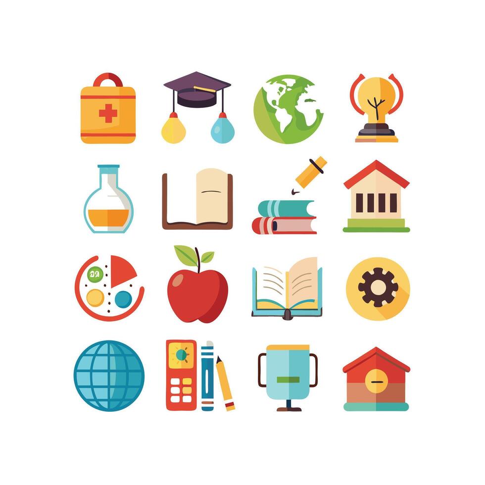 Education Icon Set Collection for Documents, Websites and Mobile Applications vector