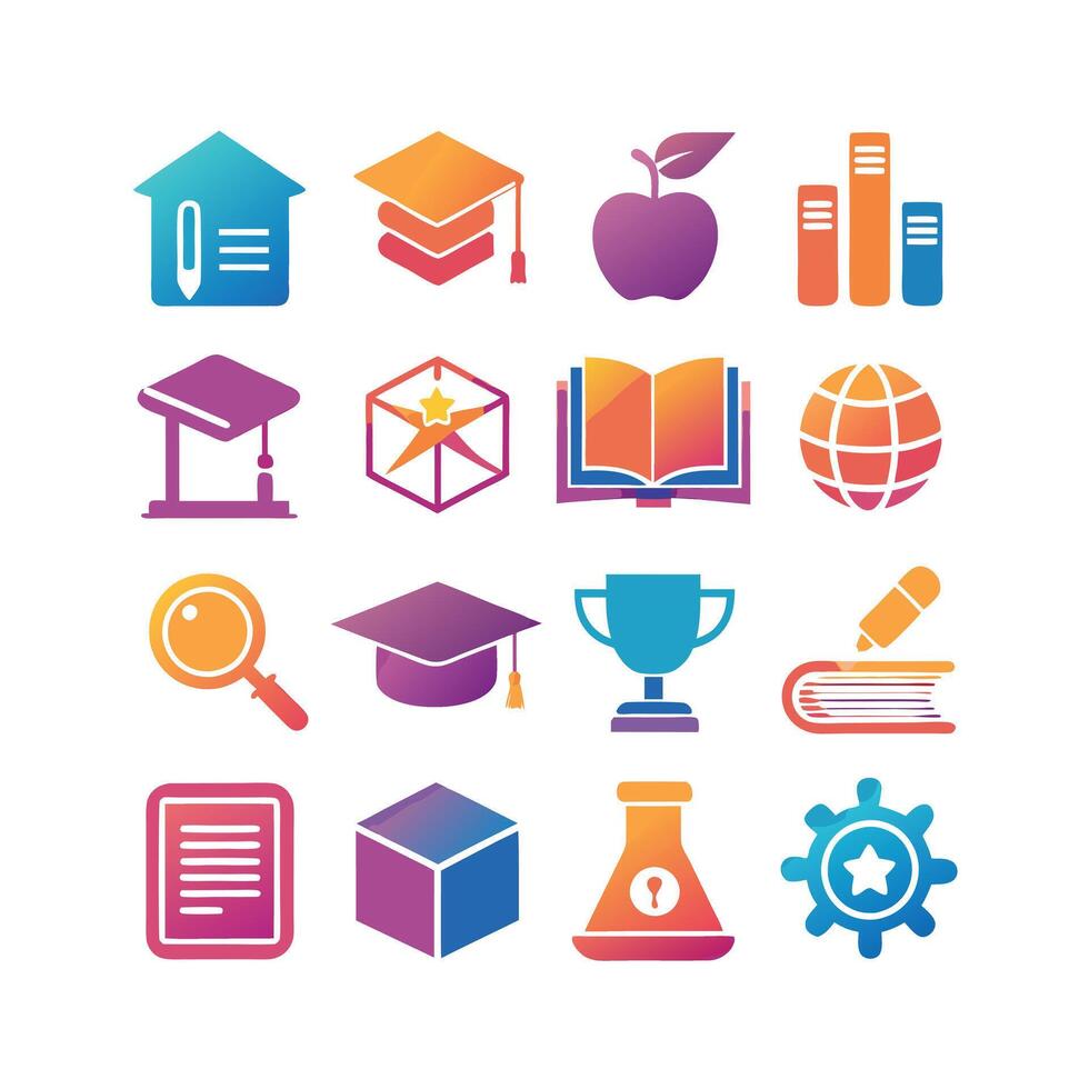 Education Icon Set Collection for Documents, Websites and Mobile Applications vector