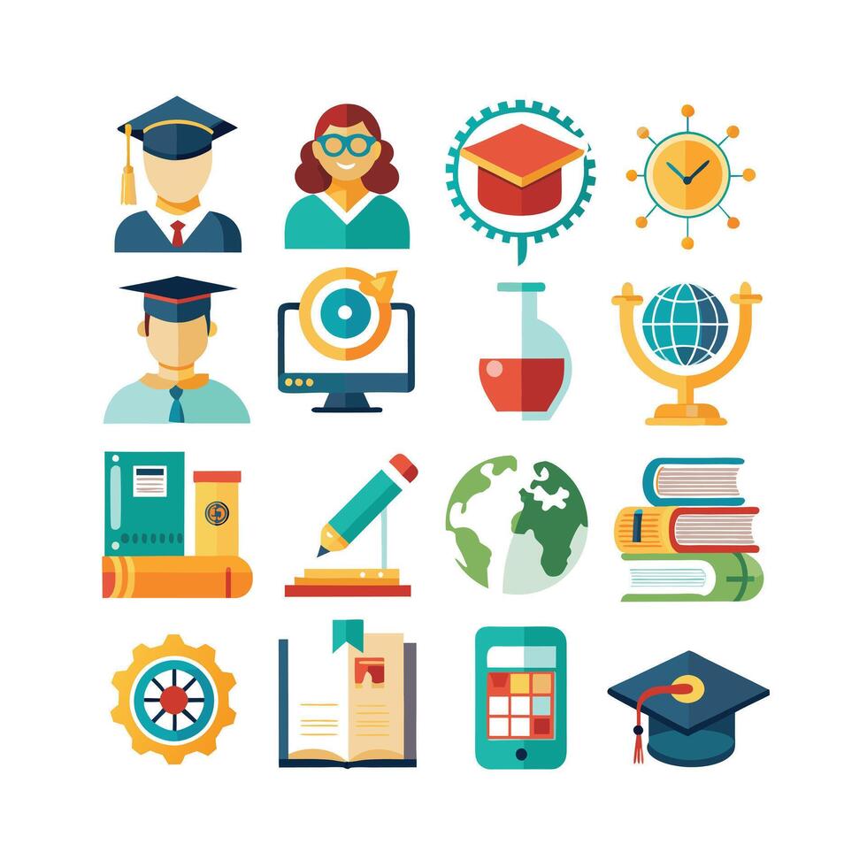 Education Icon Set Collection for Documents, Websites and Mobile Applications vector