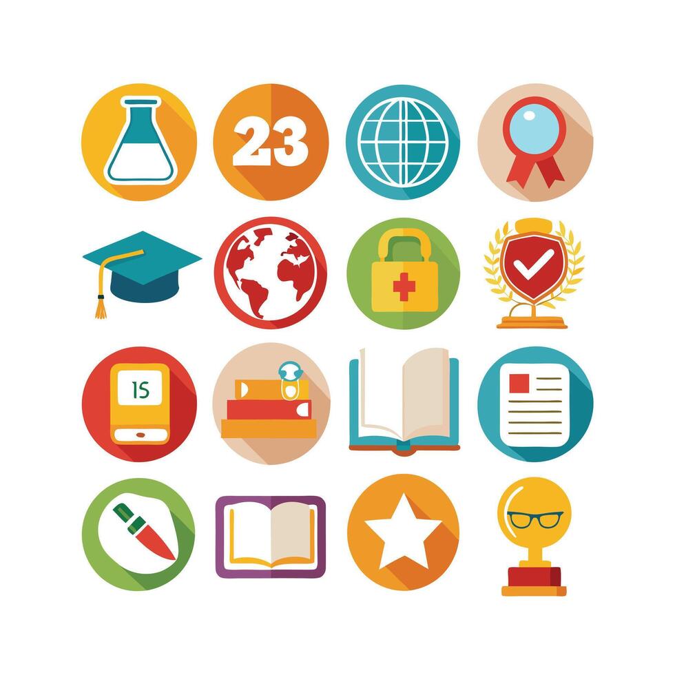 Education Icon Set Collection for Documents, Websites and Mobile Applications vector