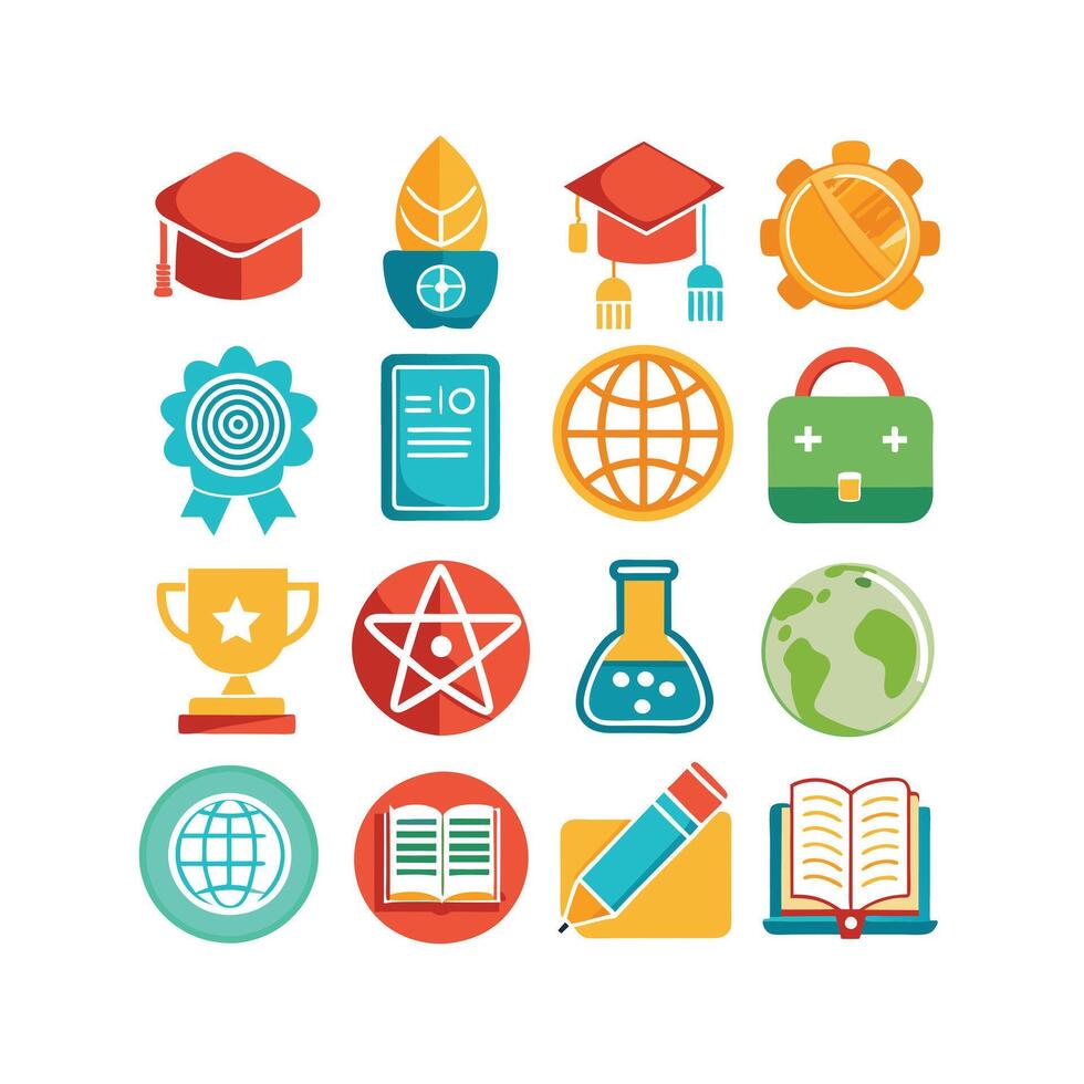 Education Icon Set Collection for Documents, Websites and Mobile Applications vector