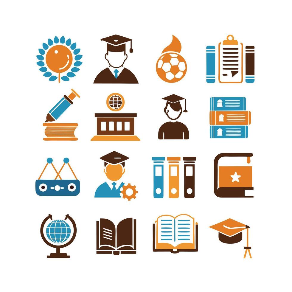 Education Icon Set Collection for Documents, Websites and Mobile Applications vector