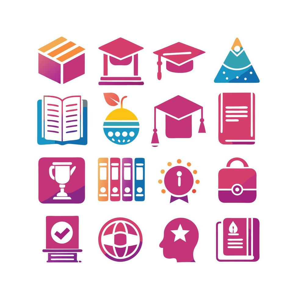 Education Icon Set Collection for Documents, Websites and Mobile Applications vector