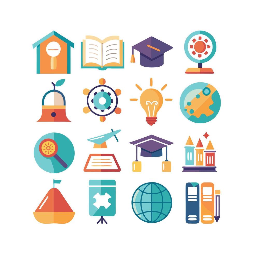 Education Icon Set Collection for Documents, Websites and Mobile Applications vector