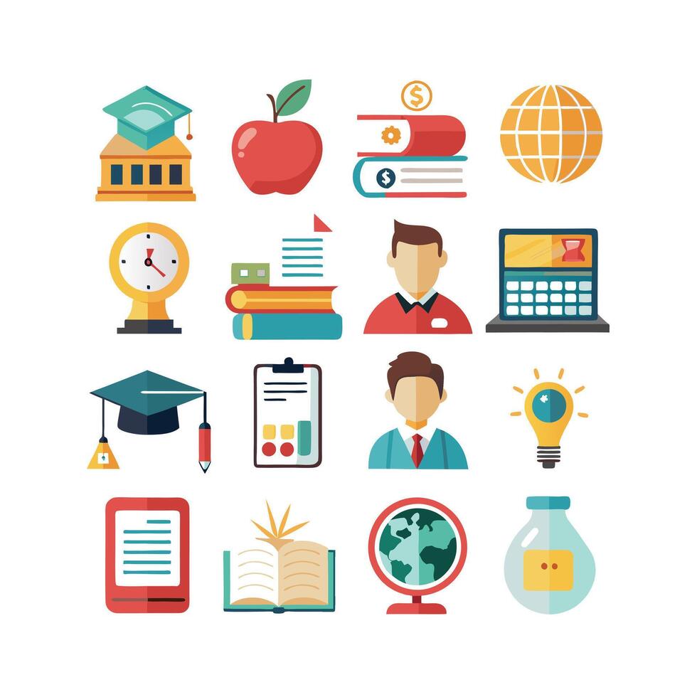 Education Icon Set Collection for Documents, Websites and Mobile Applications vector
