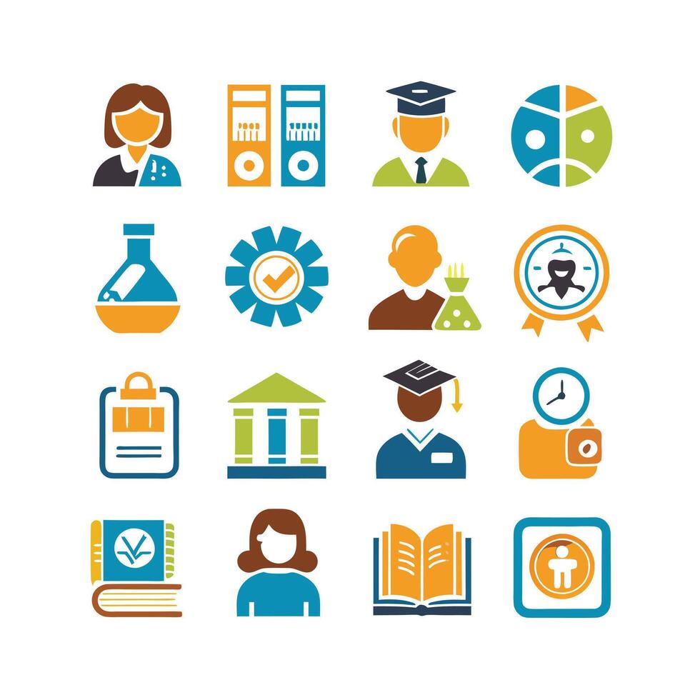 Education Icon Set Collection for Documents, Websites and Mobile Applications vector