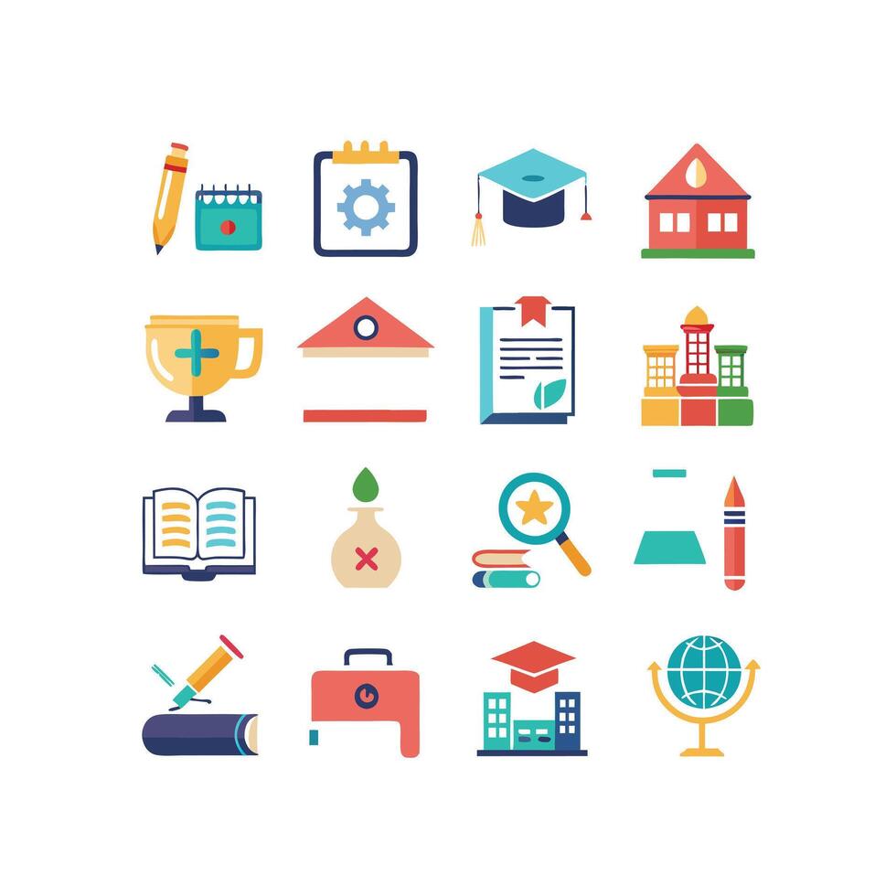 Education Icon Set Collection for Documents, Websites and Mobile Applications vector