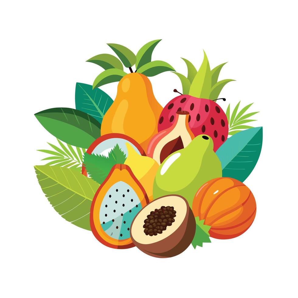 Realistic Fruits Illustration Concepts vector
