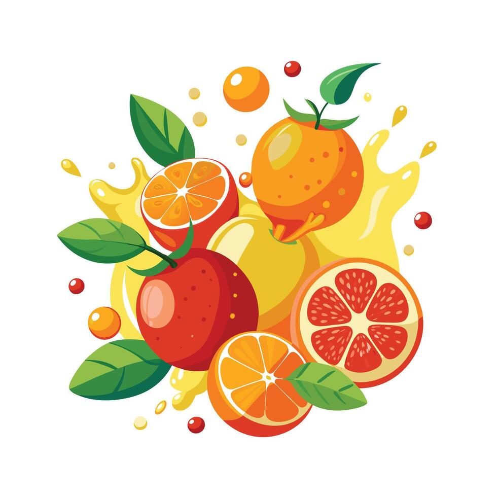 Realistic Fruits Illustration Concepts vector