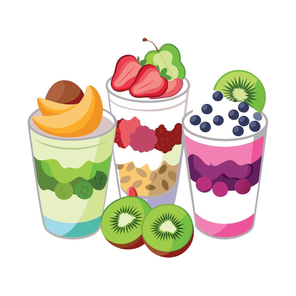 Realistic Fruits Illustration Concepts vector
