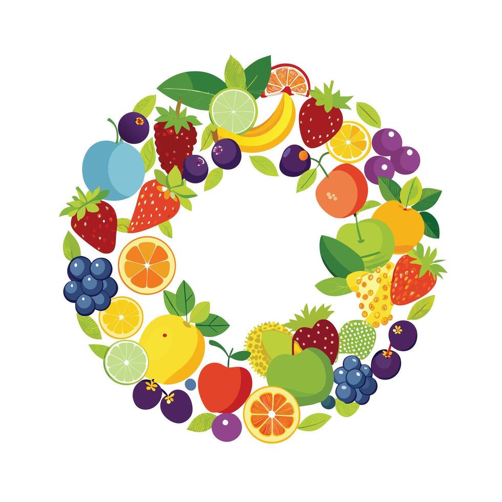 Realistic Fruits Illustration Concepts vector