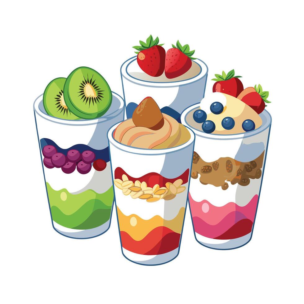 Realistic Fruits Illustration Concepts vector