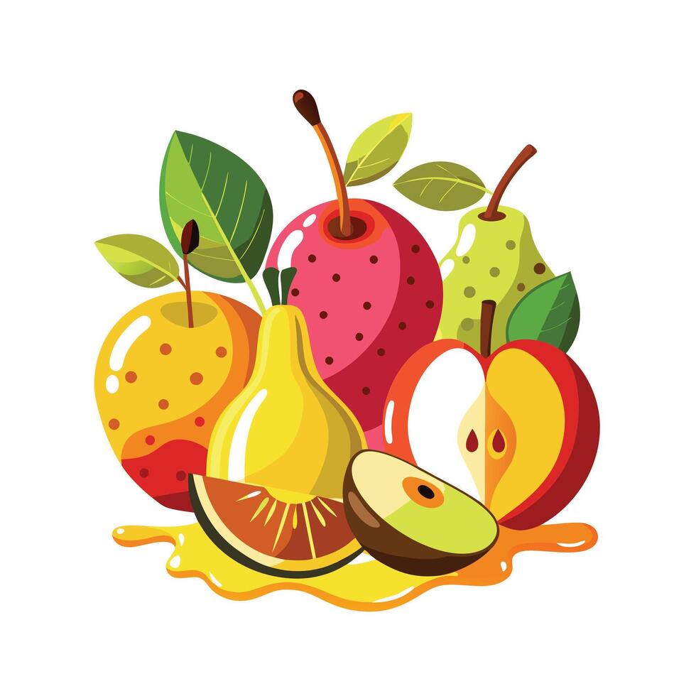Realistic Fruits Illustration Concepts vector