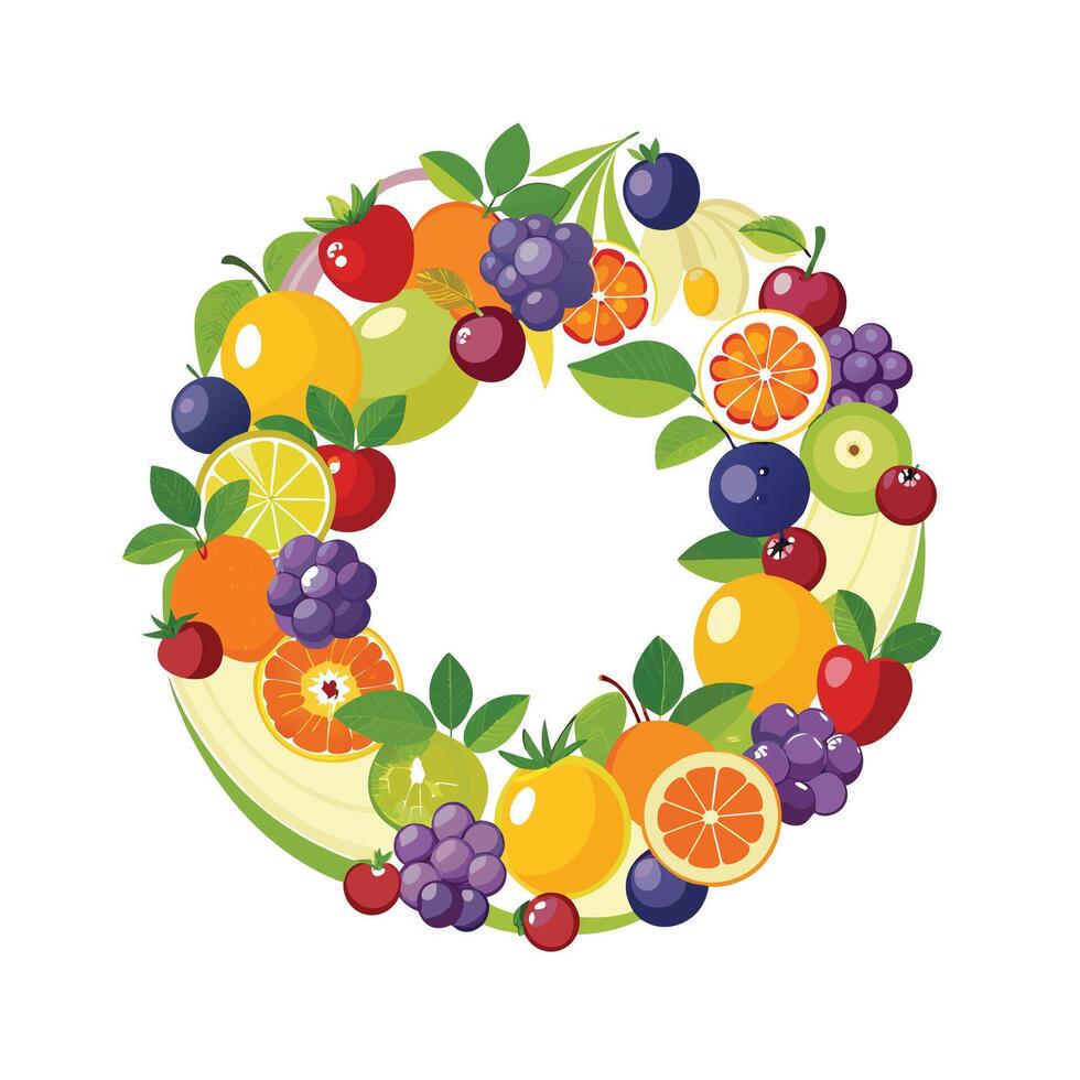 Realistic Fruits Illustration Concepts vector