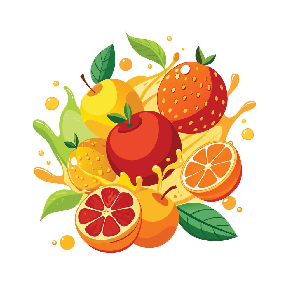 Realistic Fruits Illustration Concepts vector